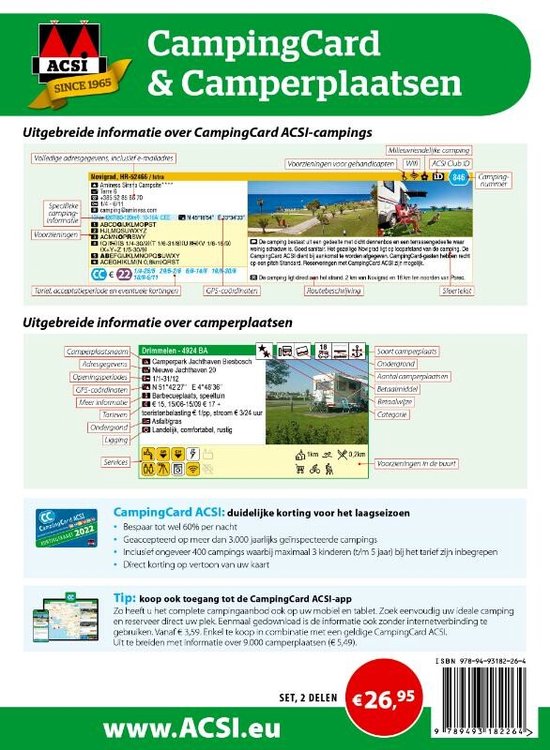 Dutch CampingCard ACSI 2022 set 2 delen Language ACSI Campinggids 