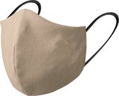 Herbruikbaar Mondkapje Beige - Voorgevormd - Niet-Medisch Mondmasker - Stoffen Mondkapje (Katoen/Polyester)