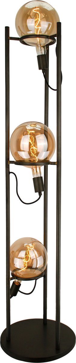 Chericoni Anello Vloerlamp - 3 lichts - 140 cm hoog - E27 - Zwart