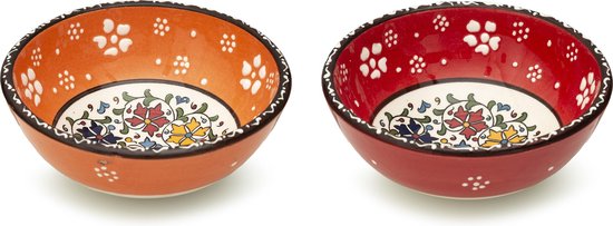 Ensemble de 4 bols en céramique faits à la Handgemaakt - Bols à collation  pour salade,... | bol.com