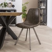 Stoel 4 stuks - zig-zag plat frame Discite taupe - Industrieel Stoelen - PU Leer - Design