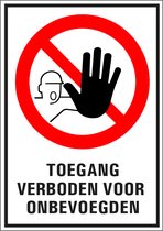 Toegang verboden voor onbevoegden tekststicker 148 x 210 mm