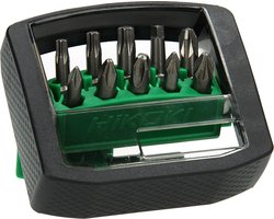 HIKOKI Bitset 11‑delig 1/4" — PH1 PH2 PH3 PZ1 PZ2 PZ3 Torx T15 T20 T25 T30 - bitset 11 delig 1/4, HIKOKI accessoires