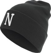 Pre Order Only Letter N Cuff Knit Beanie Black
