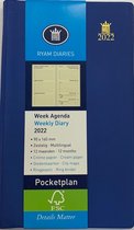 Ryam - Zak Agenda - Pocketplan - 2022 - Blauw - Week per 2 pagina's - 9x16cm