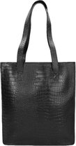 Florence Schoudertas  / Shopper Croco Leer - Zwart