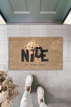 Schoonloopmat - Droogloopmat - Deurmat - "Nice to meet you" - 45cm x 70cm