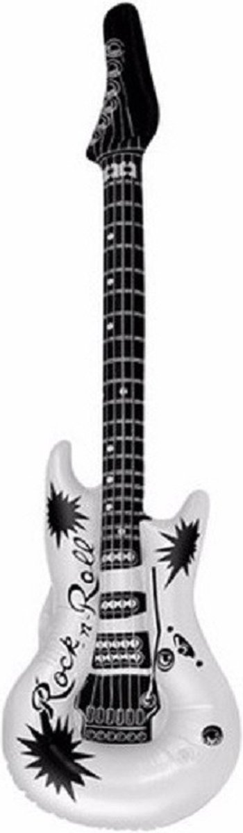 Opblaasbare speelgoed/feestartikel gitaar wit 106 cm - Opblaasfiguren