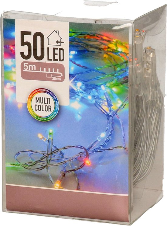 Kerstverlichting op batterij gekleurd 50 lampjes | bol.com