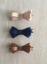 Peuter Kleuter Haarspeldjes met Strik - Setje Haarclips - Meisjes Haaraccessoires - Beige - Bruin - Blauw