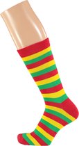 Feest sokken met strepen | rood|geel|groen 41/46 | Gekleurde sokken | Carnaval | Party sokken heren | Apollo