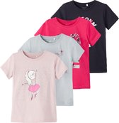 NAME IT NMFBRIGATTA SS TOP CAMP 4P Meisjes T-shirt - Maat 110