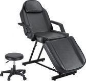 Luxiqo Massagetafel Zwart - Behandeltafel - Behandelstoel - Massagestoel - Massagetafel inklapbaar - Inclusief kruk -40 kg