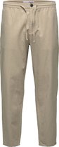 SELECTED HOMME WHITE SLHSLIMTAPERED-NEWTON LINEN PANTS W NOOS  Broek - Maat M