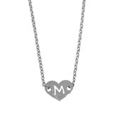 Letter ketting hartje - initiaal M - Zilver - 40 cm