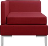 Furnibella –Hoekbank met kussen sectioneel stof wijnrood