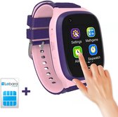 Ye Leercomputer Voor kinderen | 4G Smartwatch Voor Kinderen | Belfunctie | GPS Tracker | HD Videobellen | Kinderhorloge | 4G Netwerk | Inclusief Simkaart | Roze