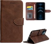 iPhone 12/12 Pro leren portemonnee hoesje - PU leer - Pasjes - Wallet case - Book case - Opbergruimte - Telehoesje - Nederland - Kwaliteit - Goed - 5 kleuren - Zwart - Donker blauw