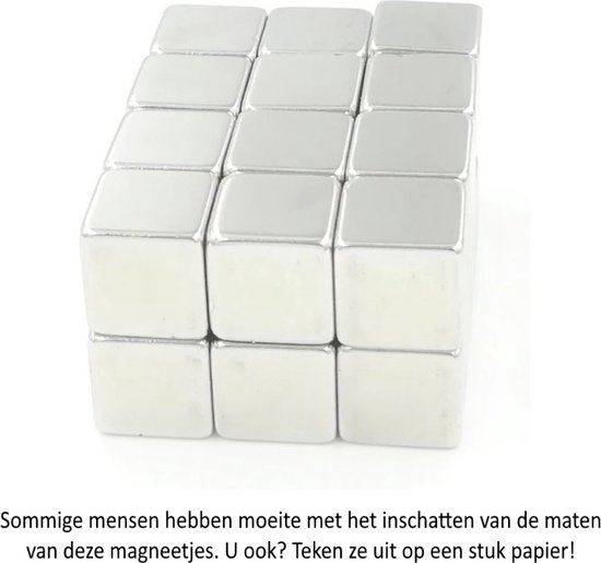 Vierkante neodymium magneetjes 10 stuks - 1 x 1 x 1 cm - Merkloos