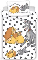 KD® - Disney Lady en de Vagebond Baby Dekbedovertrek - 100 x 135 cm - Katoen