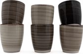 Tasses à café - Set de 6 - 160ML - toutes les couleurs uniques - tasse à café - tasse à expresso - gris industriel/noir