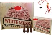 2 Pakjes - Wierook - Wierookkegeltjes - Kegeltjes - Kegels - Incense Cones - Witte Musk - White Musk - 20 Kegeltjes + Gelukspoppetje