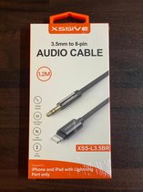 Xssive braided AUX kabel voor iPhone – 1.2m – Lightning naar 3.5mm male – XSS-L3.5BR