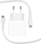 Oplader + Kabel 2 Meter - Geschikt voor Apple iPad, iPhone met Lightning - Naar USB C Oplaadkabel - Lader USBC - 20W Snellader
