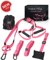 Positive Things TRX Suspension Trainer Pro -  TRX Trainer - Complete TRX Training set - Roze