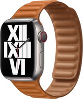 Fonu Leather link Apple Watch 1-7 series 38-40-41mm bandje - Goudbruin