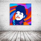 Ella Fitzgerald Pop Art Poster in lijst - 90 x 90 cm en 2 cm dik - Fotopapier Mat 180 gr Framed - Popart Wanddecoratie inclusief lijst