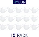 Neopreen Mondmasker - Wit - 15 PACK - Wasbaar - Herbruikbaar - By HYLON