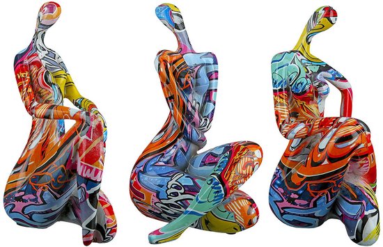 Knipoog - Handgemaakte standbeelden Hars Abstract Sculptuur voor Woondecoratie Moderne, Afrikaanse Kunst Tribal Beeldjes Decoraties Items Accenten Influencer Picks voor Boekenplank, TV-standaard
