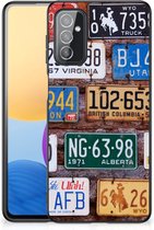 Telefoon Hoesje Geschikt voor Samsung Galaxy M52 Hippe Hoesjes met Zwarte rand Kentekenplaten