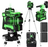 Premic Nivellerende Kruislijnlaser 3D - Bouwlaser - Roterende Laser- 4 of 12 lijnen - 2X batterijen - Inclusief Tripod en Draagtas