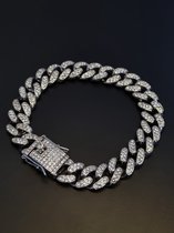 Diamond Boss - Iced out cuban armband - 18 cm - Zilver plated