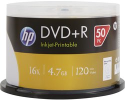 HP DRE00026WIP DVD+R disc 4.7 GB 50 stuk(s) Spindel Bedrukbaar