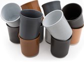 Kade 171 - Koffiekopjes - set van 12 kopjes - 150ML - zwart - bruin - wit - grijs - keramiek - hip en trendy