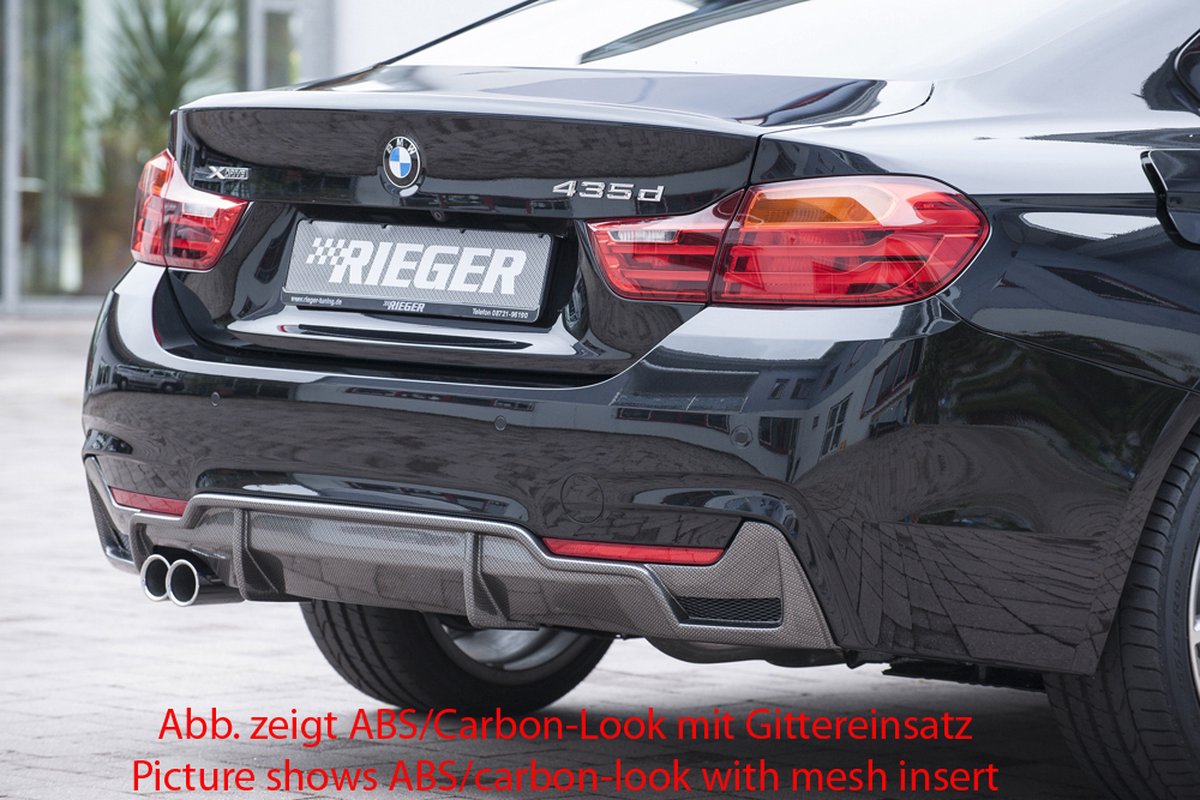 RIEGER - BMW F32 F33 F36 M - PERFORMANCE DIFFUSER - DUAL EXHAUST TIP - GLOSS BLACK
