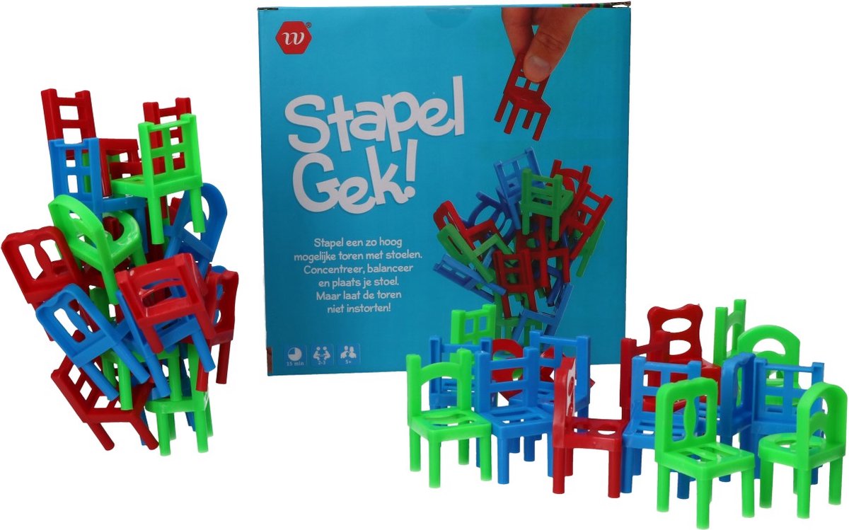 D&F Stapelgek spel - Partygame - Concentratiespel met stoelen