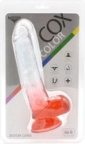 Kiotos Cox Color - Gekleurde Dildo 06 - 22,5 x 4,2 cm - Transparant/Rood