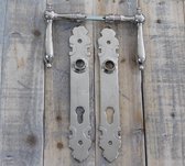 Retro-stijl design, country style - gepolijst nikkel - deurbeslag set in antiek look.
