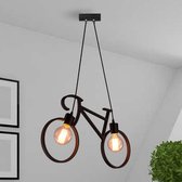 Xtraworks - Elegante hanglamp in Fietsdesign. - fitting voor E27 - hoogwaardig ijzer - 62x36cm - vintage - zwart