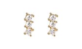 Line up Diamonds - Oorbellen - Diamanten - Dottilove - 14k Goud Verguld - Minimalistisch - Glinsterend