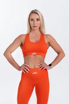 Mives® Sportlegging en Top - Yoga - Fitness set - Scrunch Butt - Dames Legging - Sportkleding - Fashion legging - Broeken - Gym Sports - Legging Fitness Wear - High Waist - ORANJE-