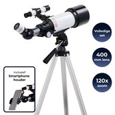 AYOO® Telescoop 70/400mm - 120X Zoom - Volledige set - Sterrenkijker - Sterrenkijker Telescoop - Inclusief Smartphone Houder - Verstelbaar Statief - Draagtas - Red Dot Finder