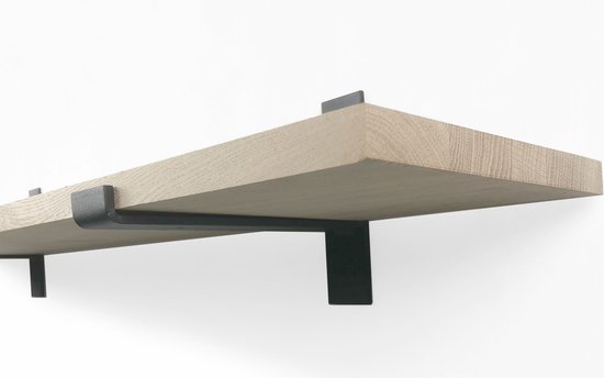 Etagère murale en Chêne 90 x 20 cm 18mm y compris supports d'étagères industrielles - Etagères murales - Etagère murale industrielle - Etagère photo