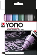 Marabu YONO Marker Set - 6 pastel kleuren - 1.5 tot 3 mm ronde punt