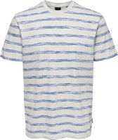 ONLY & SONS ONSTOM REG SS SPACE STRIPE TEE  Heren T-shirt - Maat L