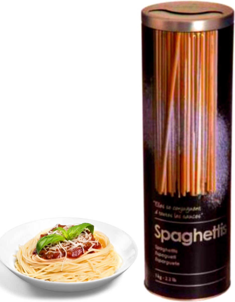 Luchtdichte Spaghetti Voorraadpot - spaghettipot - Spaghetti voorraadbus - Spaghetti Bewaardoos - Spaghetti Pot - Pastapot - voorraadpotten - 28cm hoog